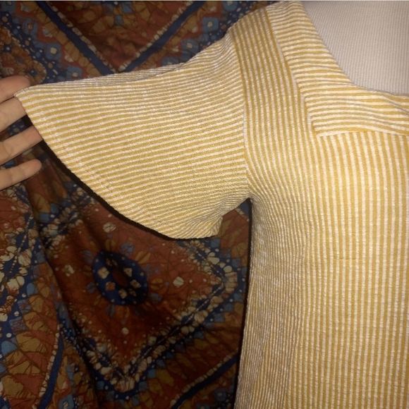 ANTHRO |W5| YELLOW & WHITE STRIPED TOP - Picture 3 of 5